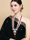 Mehroon White Long Polki Necklace