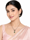 Elegant Polki & Mint Green Stone Pendant Necklace Set with Earrings | Gold Finish | Wedding & Party Wear