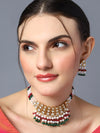 Multi Colour Beaded Polki  Choker Set