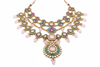 Pink Quartz and Meenakari Kundan Long Necklace